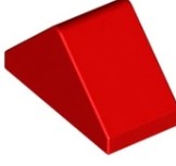 LEGO RIDGED TILE 1X2/45 RED 4157124/3044