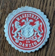 Magistrat miasta Gdańsk Danzig,  zalepka pieczęć przed 1918r