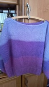 Sweter,hand made, jedwab , moher
