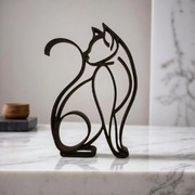 Ozdoba na biurko, kot w stylu minimalistycznym line art