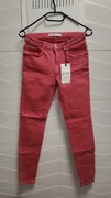 Spodnie Zara Basic r. 8 / S malinowe NOWE