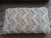 Poduszka dekoracyjna makrama szara pleciona boho