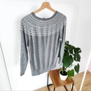 Sweter sweterek Benchmark 40 L 42 XL szary norweski wzór