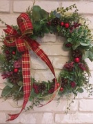 Wianek świąteczny czerwony na drzwi hand made cudo