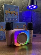 Karaoke dla dzieci 3+ z 2 mikrofonami, głośnik Bluetooth, LED