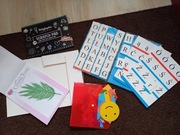 Zestaw do nauki literek alfabetu, nauka pisania pakiet dydaktyczny, gratis