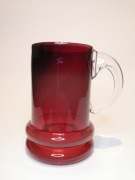 Wazon kufel Tarnowiec czerwony Kolorowe szkło PRL