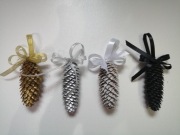 Szyszka duża brokatowa na choinkę Boże narodzenie