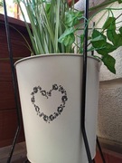 OSŁONKA NA DONICZKĘ DONICZKA biała typ WIADERKO metalowe z uchwytem