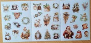 33 naklejki świąteczne 3 strony odcienie złotego scrapbooking