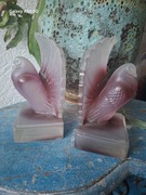 Szklane figurki vintage gołębie podpórka do książek