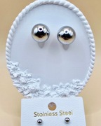 Zestaw kolczyków stal chirurgiczna kulki małe i duże [K014]