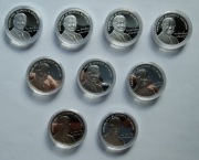 Zestaw 7x 10 ZŁ Złotych Smoleńsk pamięci ofiar 2011 Skrzypek - MENNICZA