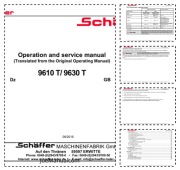 Schaffer 9610T 9630T Service Manual Instrukcja obsługi operatorsko serwisow