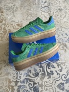 Buty damskie Adidas gazelle bold indoor zielone skórzane 36.5 22.5cm