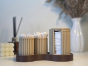 Organizer łazienkowy | Zestaw na waciki i patyczki | Styl Boho | Handmade