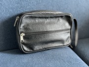 Saszetka męska skóra naturalna solidna z zamkiem