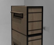 Lada sklepowa Loft oraz wieszaki odzieżowe typu Lo