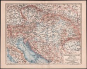 GALICJA, AUSTRO-WĘGRY stara mapa z 1888 roku