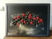 Obraz że skóry motyw kwiatowy