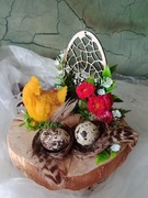 Stroik wielkanocny kura wosk ażurowa pisanka 