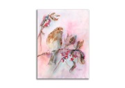 Obraz ręcznie malowany akwarela ptak ptaki
