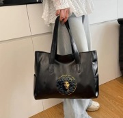 Torebka Damska Czarna Shopper Na Ramię Duża Pojemna Elegancka