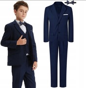 Chłopięcy 3  częściowy   granatowy garnitur dla chłopca 140-150 cm 