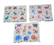 Zestaw puzzli drewnianych z pinezkami 3d