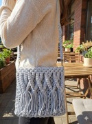 Torebka na ramię, macrame projekt reczna robota