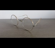 Stuletnie okrągłe okulary chińskie. Walcowane złoto 18K. Windsor