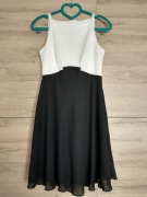 Sukienka true vintage Susan Roselli for Vijack 36 biało-czarna tiul retro