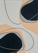 Obraz abstrakcja formy geometryczne złote linie duży 50x70 cm