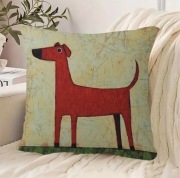 Poszewka na poduszkę pies pieseł retro 45x45cm