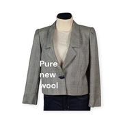 Żakiet wełniany Fougstedts Malmö Sweden 40/42 vintage kratka old money