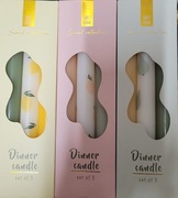 3 razy zestaw trzech świec stołowych "Dinner candle" z kolekcji "Sweet Home