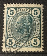 Austrio-Węgry, portret młodego cesarza Franciszka Józefa I, 5 hellerów