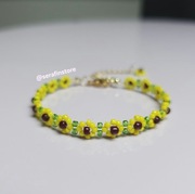 Pleciona bransoletka kwiatki słoneczniki