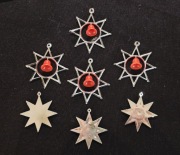 Bombki PRL gwiazdki  7 szt zabawki ozdoby retro ozdoby choinkowe zabawki