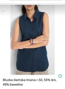 Bluzka damska lniana r.50, 55% len, 45% bawełna 