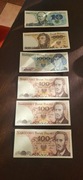 Komplet banknotów PRL – 10, 100, 500, 1000 zł – WSZYSTKIE UNC – oryginał