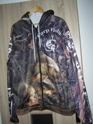 Bluza wędkarska z kapturem rozpinana nadruk 3D Carp Fishing 3XL/180-190cm