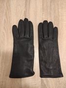 Rękawiczki WYJŚCIOWE czarne LETNIE skórzane STRAŻ POLICJA oficerskie roz 22