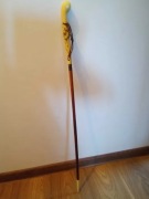 Przedwojenna szpicruta laska uchwyt z kości s.