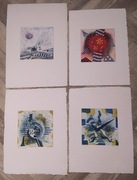 Akwaforta kolorowa 4 sztuki