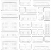 Zestaw organizerów do szuflad 4 rozmiary przezroczyste 25 elementów