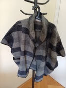 Wełniany kardigan sweter krata oversize