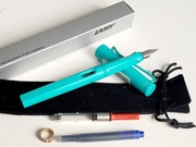 Nowe pióro wieczne Lamy Safari Aquam M nabój + tłoczek do atramentu i etui