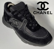 Buty Chanel Sneakers Low Black roz.39 Suede 