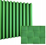 PANELE AKUSTYCZNE 12 SZT SAMOPRZYLEPNE KLINY 50x50 CM GRUBE 5CM ZIELONE